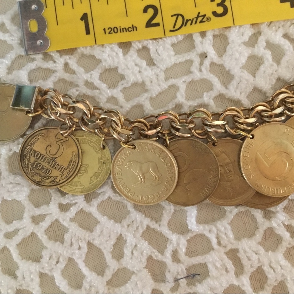 🌹Host Pick- Gold 15 Coin Heavy Charm Bracelet/ ELCO 1/20,12 K Gold Filled - Picture 15 of 16
